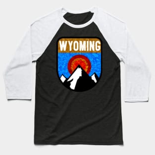 Wyoming Mountains Sun Grand Teton Yellowstone Jackson Skiing Pinedale Cheyenne Casper Cody Baseball T-Shirt